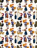 orchestra music player seamless pattern