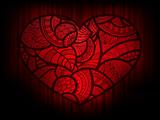 vector background with heart doodle ornament 
