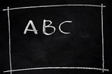 ABC written on blackboard