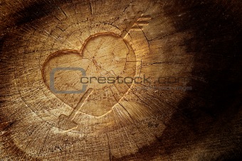Love text on  wooden background