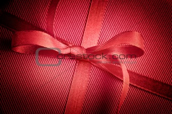 Red bow on present