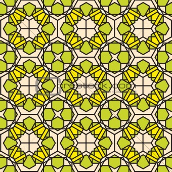 green mosaic stained glass pattern background
