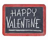 Happy Valentine on blackboard