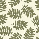 Seamless pattern with autumn leaves of a mountain ash