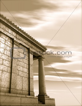 3d antique classical architecture roman monument render 