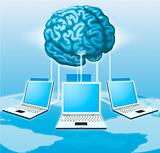 Computer brain computing concept