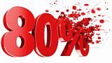 explosive 80 percent off on white background
