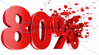 explosive 80 percent off on white background