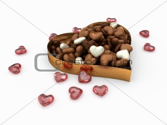  heart box of candy chocolates 