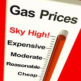 Gas Prices Sky High Monitor Showing Soaring Fuel Expenses