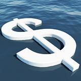 Dollar Floating Showing Money Wealth Or Earnings