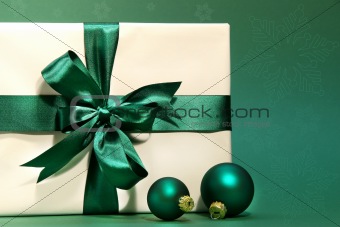 Gift with green bow