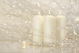 Three white candles 