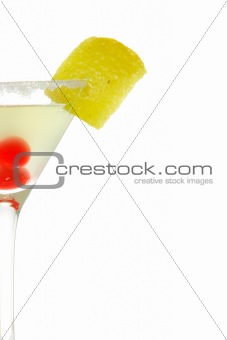 Cocktail with cherries detail