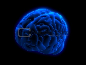 blue glowing brain