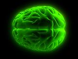 green glowing brain