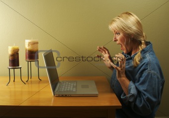 Woman Using Laptop Series