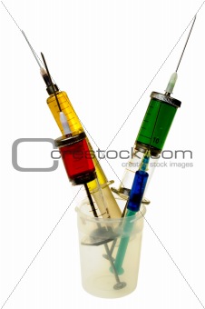 Glass Syringes isolated