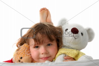 Toys (Two teddy bear In girl hands)