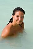Nude Woman in Ocean Water