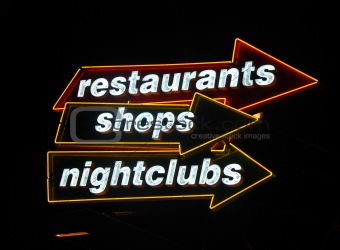 Neon signs at night
