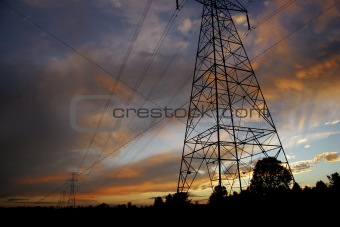 Powerlines at sunset2