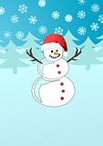 Snowman in Santa's hat