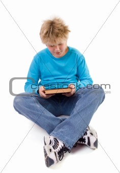 teenager boy with a book