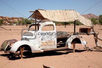 wreck - old car in the desert