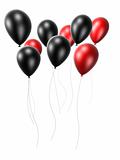 black and red balloons