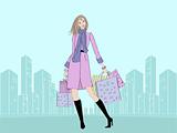 Trendy Girl Shopping