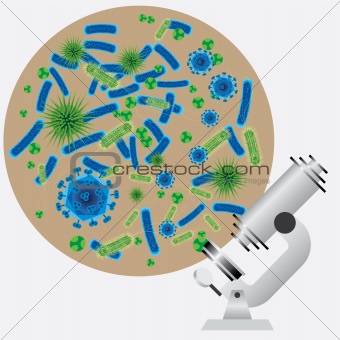 Abstract images of microbes.