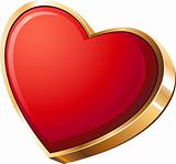 Red heart in gold