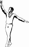 sketch male ballet dancer standing in pose