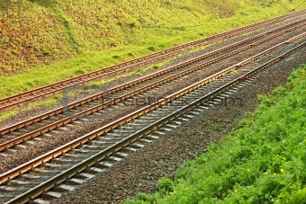 Rail lines in hollow