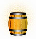 wooden barrel with honey