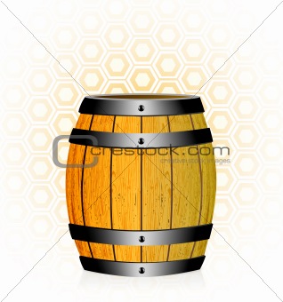 wooden barrel with honey