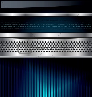Technology background with metallic banner. vector