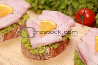 Fingerfood with ham