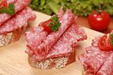 Fingerfood with salami