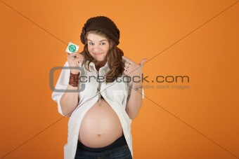 Pregnant Lady with Condom
