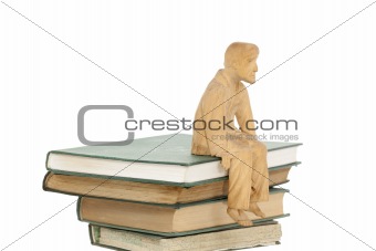 books and sculpture