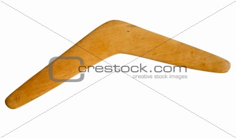 An Australian boomerang isolated over white.