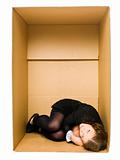 Woman in a Carboard Box