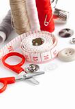 tools for needlework thread scissors and tape measure