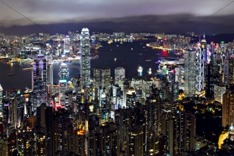 night view of Hong Kong