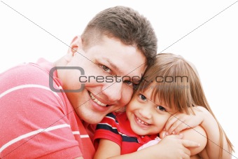 Father and daughter hugging each other