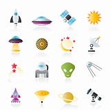 astronautics, space and universe icons