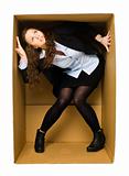 Woman in a Carboard Box