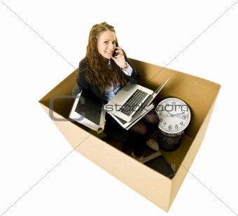 Woman in a small office